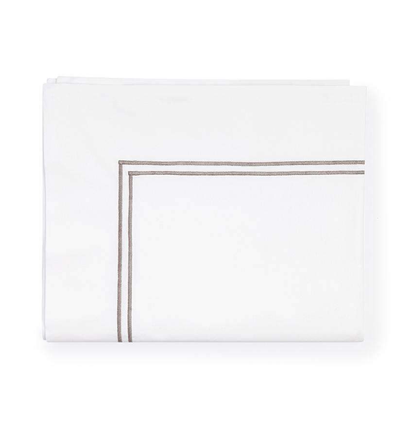 Flat Sheets Grande Hotel Flat Sheet by Sferra Twin 74x114 / White/Grey Sferra