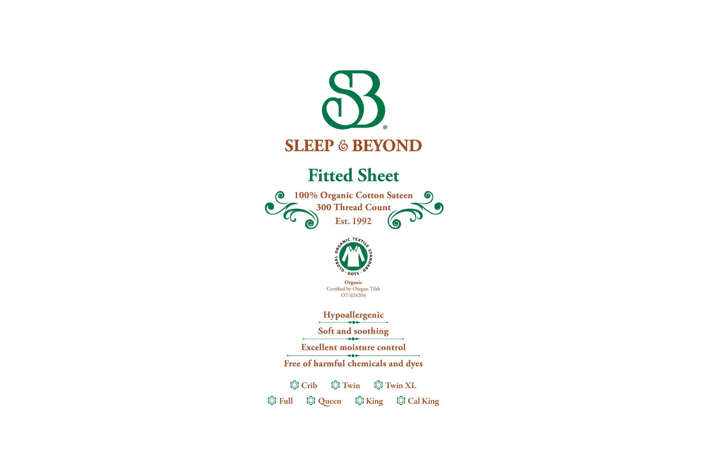 Organic Cotton Sateen Fitted Sheet by Sleep & Beyond