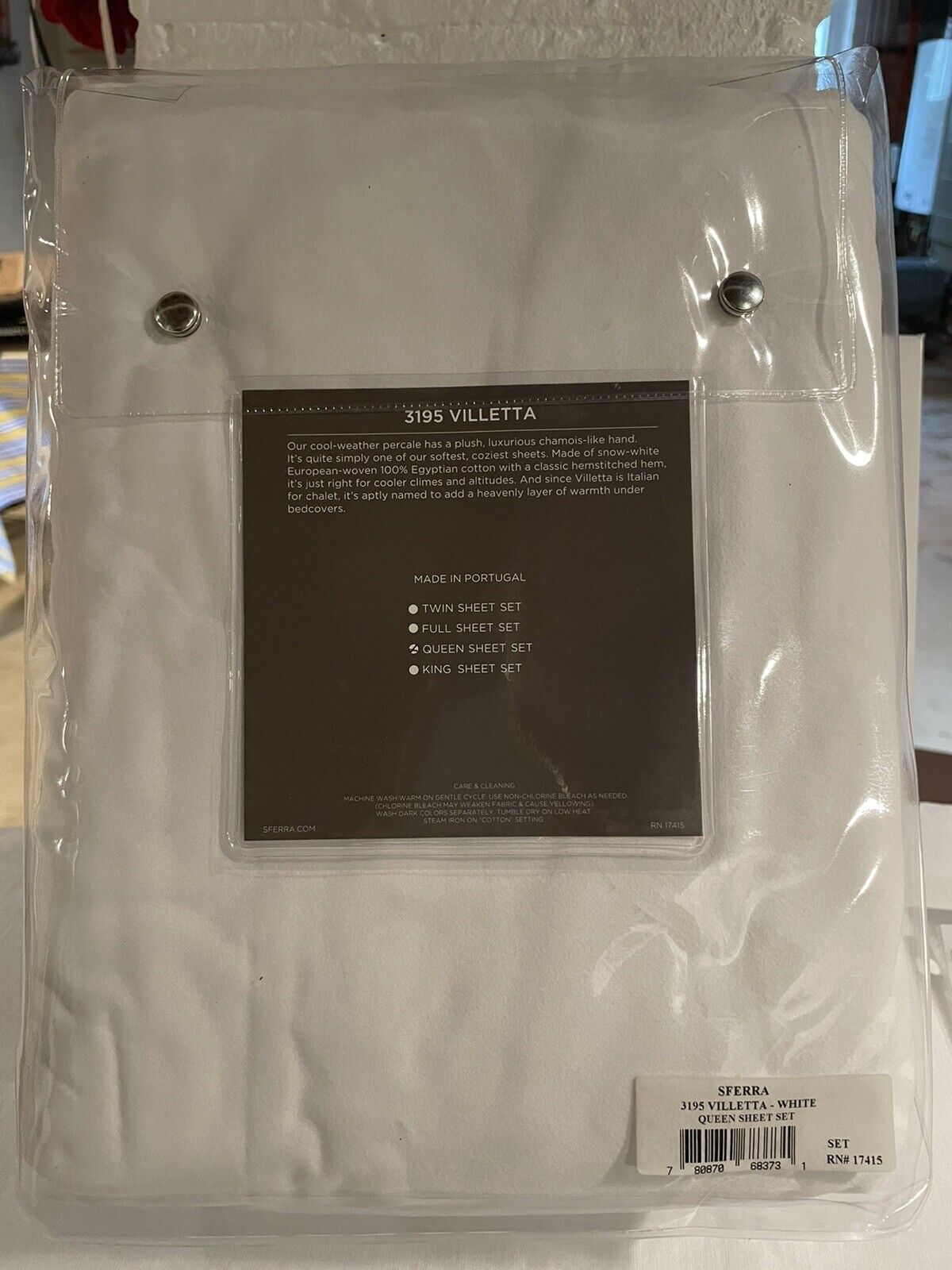Villetta Flannel Fitted Sheet by Sferra