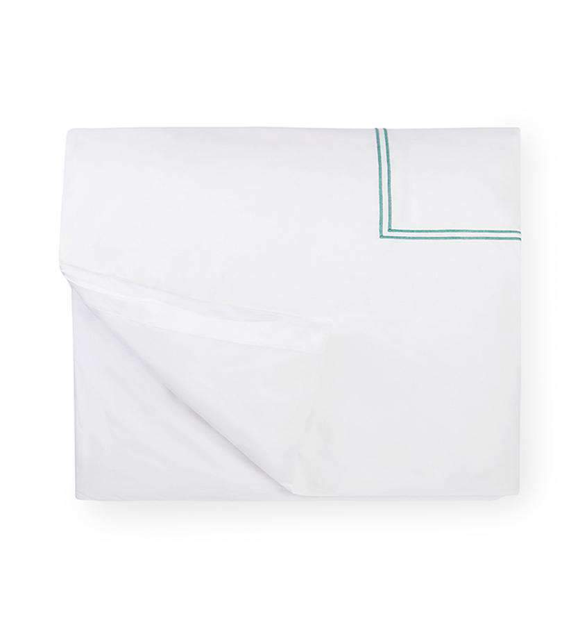 Duvet Covers Grande Hotel Duvet Cover by Sferra Twin 68x86 / White/Aqua Sferra
