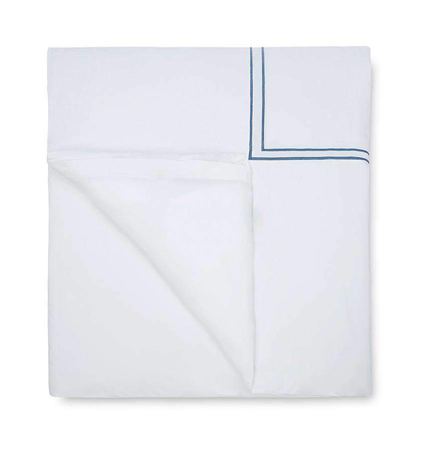 Duvet Covers Grande Hotel Duvet Cover by Sferra Twin 68x86 / White/Cadet Sferra