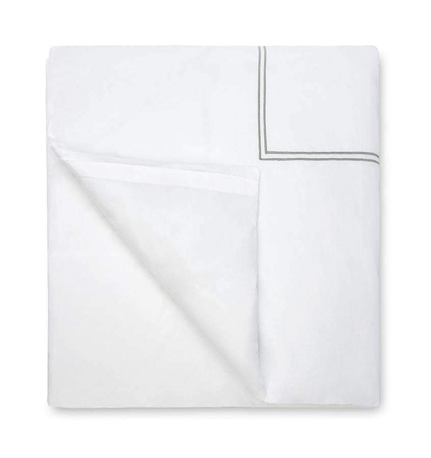 Duvet Covers Grande Hotel Duvet Cover by Sferra Twin 68x86 / White/Silver Sferra