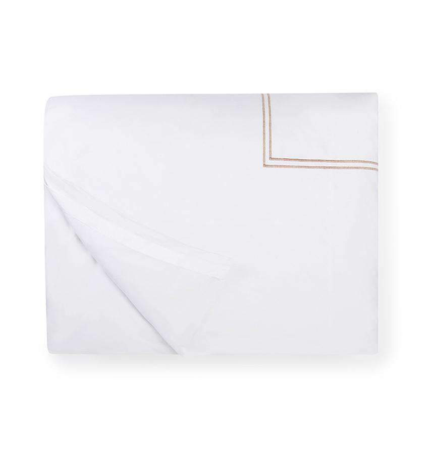 Duvet Covers Grande Hotel Duvet Cover by Sferra Twin 68x86 / White/Taupe Sferra