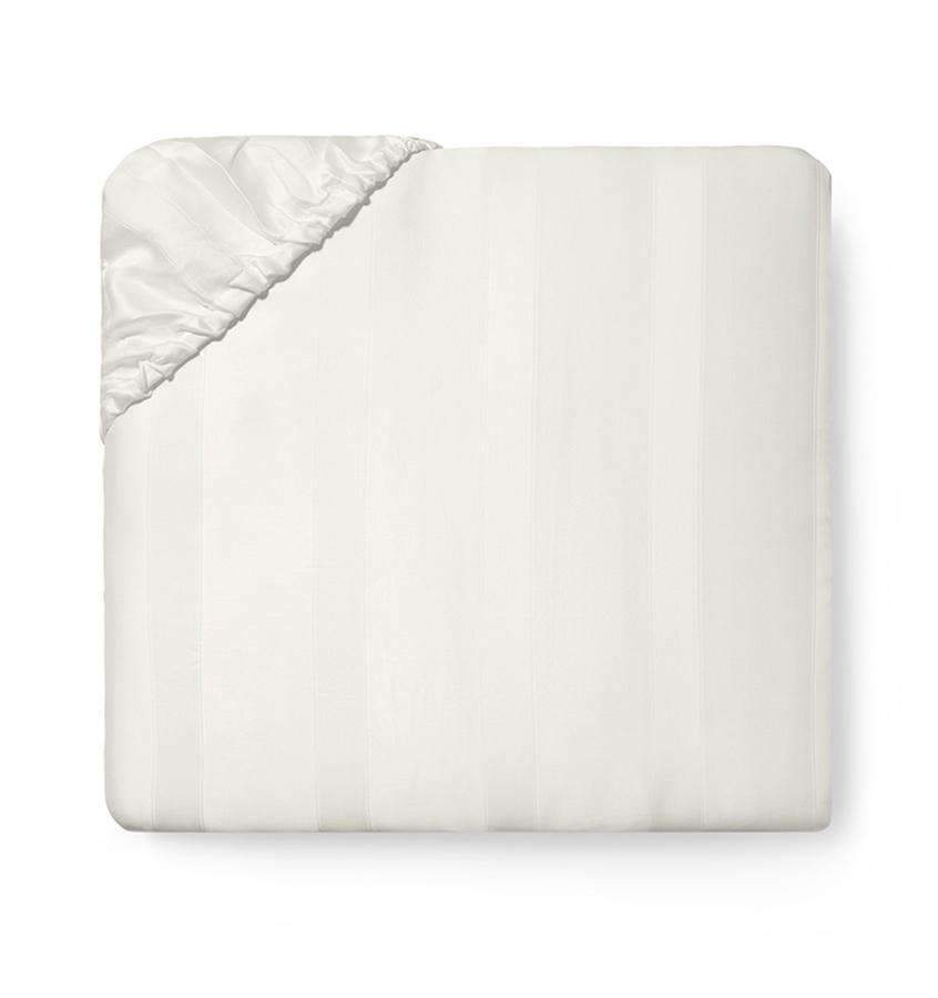 Fitted Sheets Giza 45 Stripe Fitted Sheet by Sferra Queen 60x80x17 / Ivory Sferra