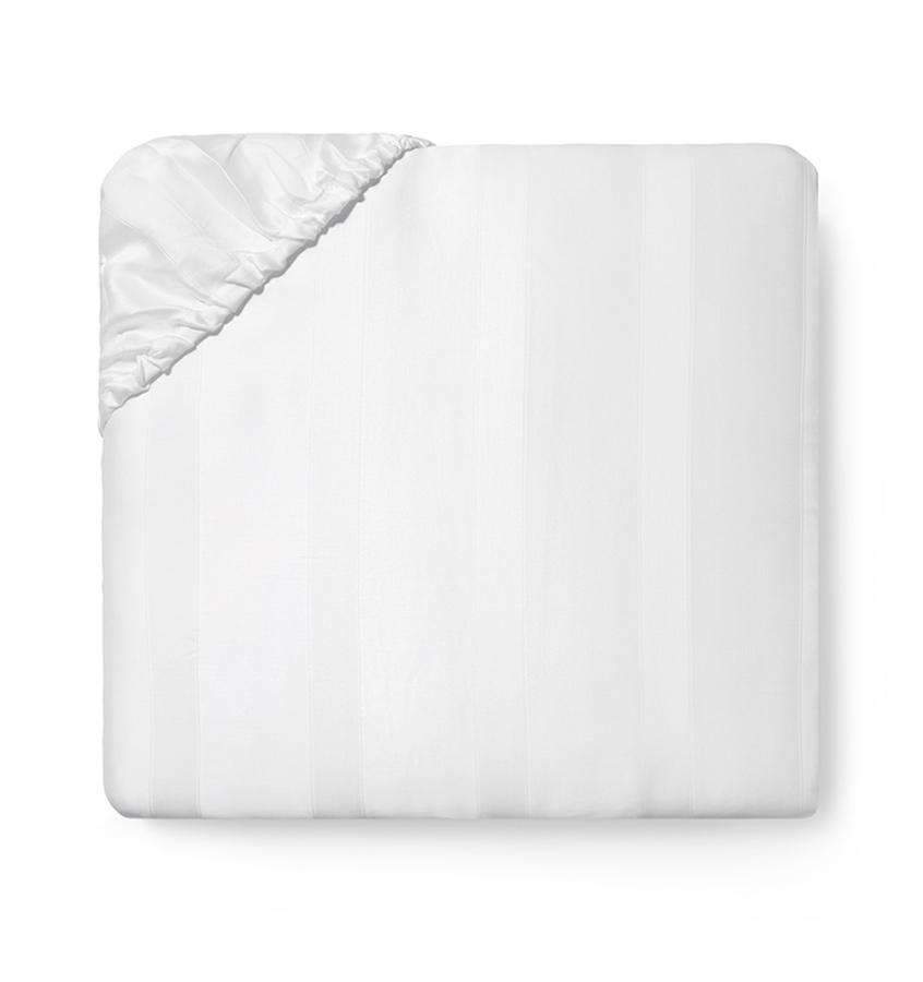Fitted Sheets Giza 45 Stripe Fitted Sheet by Sferra Queen 60x80x17 / White Sferra