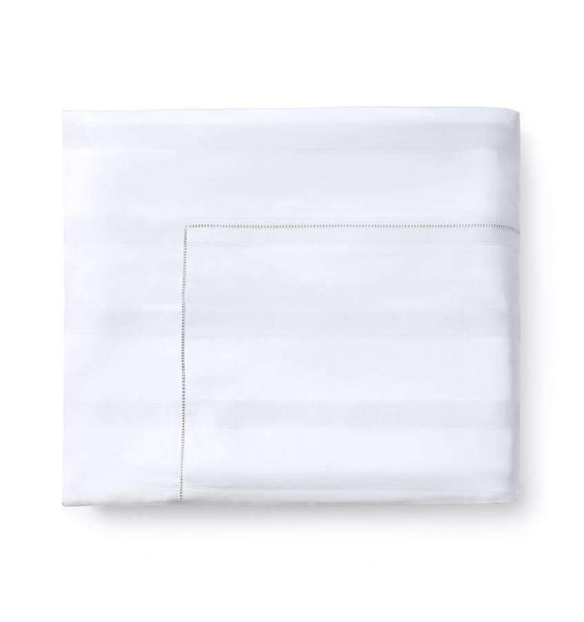 Flat Sheets Giza 45 Stripe Flat Sheet by Sferra Queen 96x114 / White Sferra