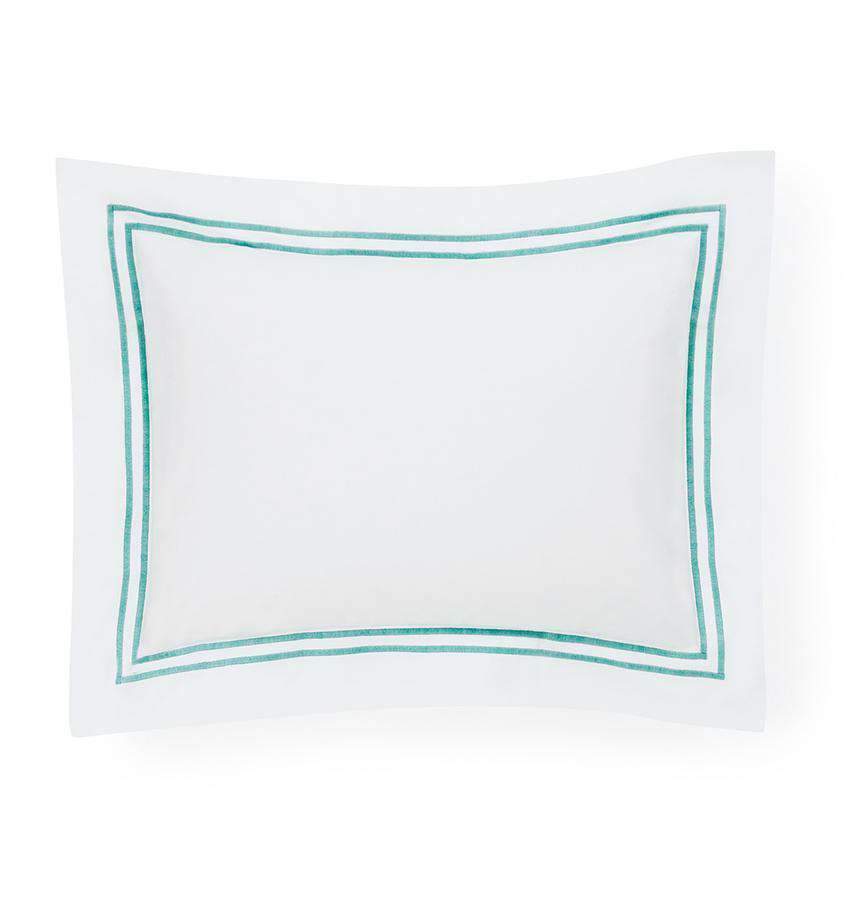 Shams Grande Hotel Sham by Sferra Boudoir 12x16 / White/Aqua Sferra