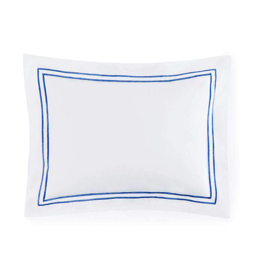 Shams Grande Hotel Sham by Sferra Boudoir 12x16 / White/Cornflower Blue Sferra