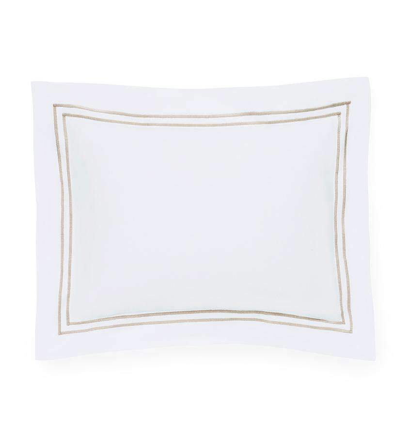 Shams Grande Hotel Sham by Sferra Boudoir 12x16 / White/Taupe Sferra