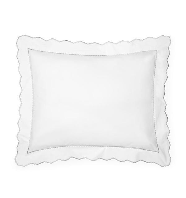 Shams Pettine Sham by Sferra Boudoir / White/Tin Sferra