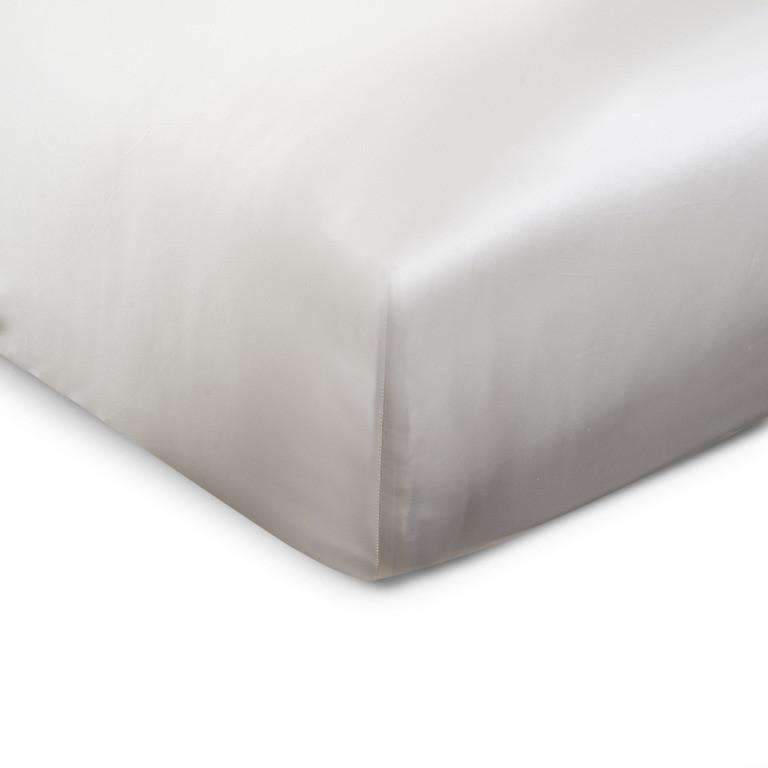 Silk Fitted Sheets Silk Charmeuse Fitted Sheet by Mari Ann Twin 39x75x17 / Pearl White Mari Ann