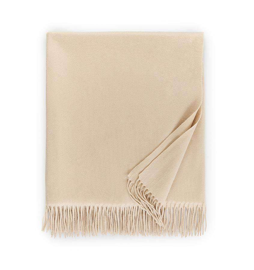 Throws Dorsey Cashmere Throw by Sferra Champagne Sferra